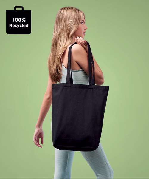Recycled premium canvas ‘flat base’ shopper